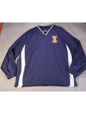 Sport Tek Illinois Windbreaker Jacket Sweatshirt Navy XXL 90